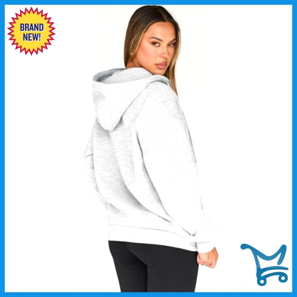 Oversized Zip Up Hoodie Y2K Chic Pullover Sweatshirt Loose Fit Casual Wear - Picture 4 of 5